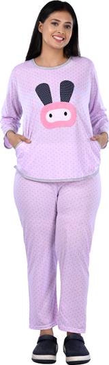 MUKHAKSH Kids Nightwear Girls Printed Cotton Blend