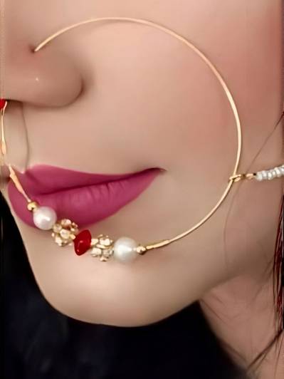 THE SRINGAAR STORE Beads, Cubic Zirconia Gold-plated Plated Alloy Nathiya