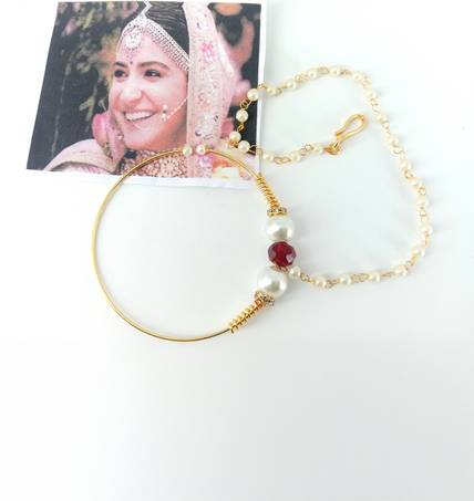 Nirmalkayaa Crystal Gold-plated Plated Copper Nathiya