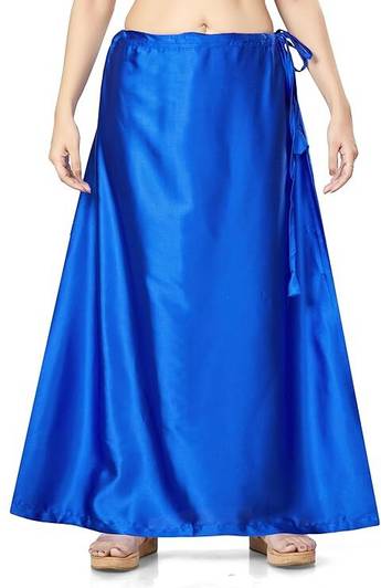 NANCY COLLECTION Women Saree Satin Patticoat (Royal Blue) Satin Blend Petticoat