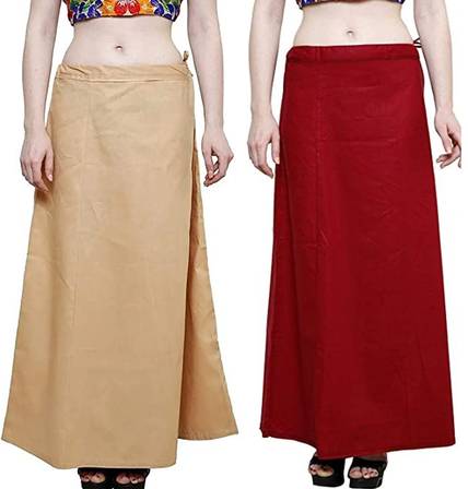 preeticreation MaroonBeige4xl Pure Cotton Petticoat