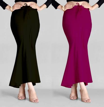 ALYNE COMBO-FISHTAIL-WINE-BLACK Lycra Blend Petticoat