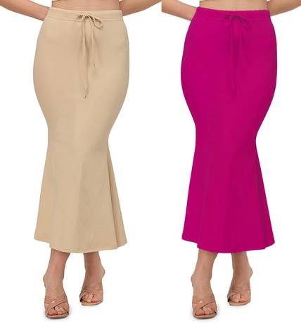 ALYNE BEIGE-COMBO-FISHCUT-RANI-BEIGE Lycra Blend Petticoat