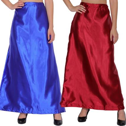 DECOFIN Satin Petticoat Blue Combo5 Satin Blend Petticoat