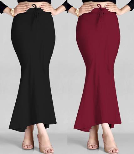 Veehaus maroonblackpetticoatforwomen Lycra Blend Petticoat