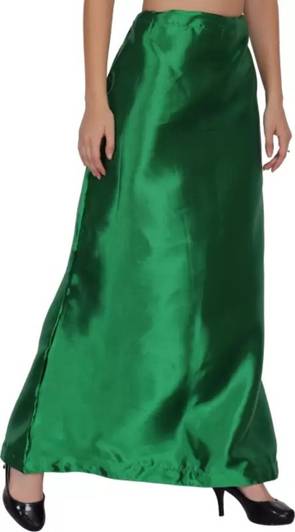 ART Fashion Green satin petticoat Satin Blend Petticoat