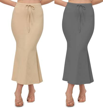 ALYNE BEIGE-COMBO-FISHCUT-GREY-BEIGE Lycra Blend Petticoat