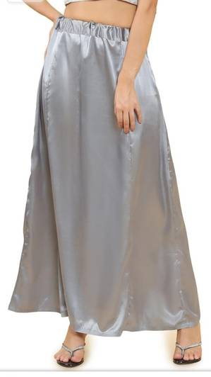 V Fashion Grey satin petticoat Satin Blend Petticoat