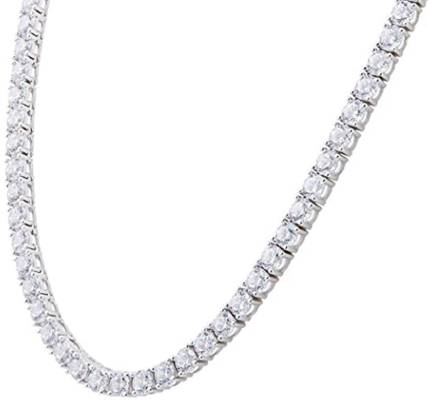 Femme Jam Single Line Swarovski Zirconia, 925 Sterling Silver Necklace | Tennis Necklace Collar White Gold Precious Necklace