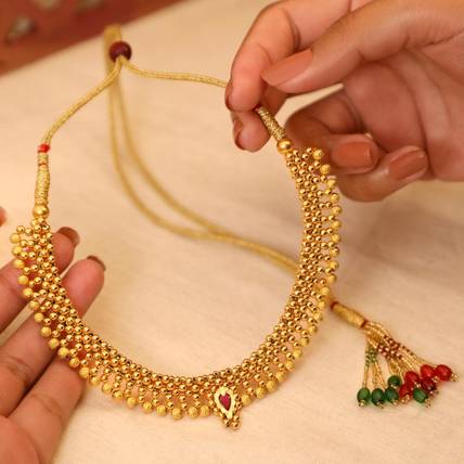 Candere by Kalyan Jewellers FKN13122K Choker Yellow Gold Precious Necklace