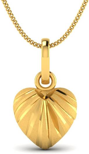 LORDS JEWELS 22kt 0.8 Gram Gold Heart Pendant BIS Hallmarked 22kt Yellow Gold Pendant