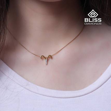 Bliss diamonds Aries Pendant 18kt Diamond Yellow Gold Pendant