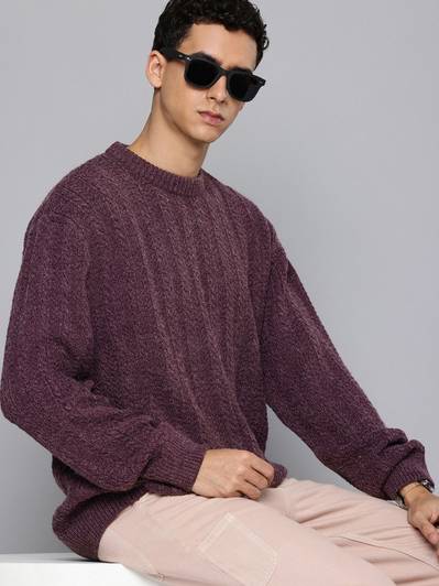 LEVI'S Round Neck Solid Men Pullover