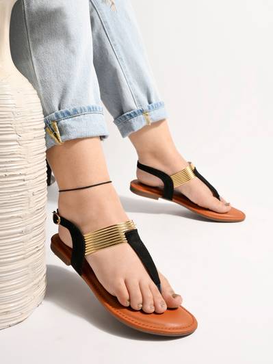 SHOETOPIA Girls Buckle Flats