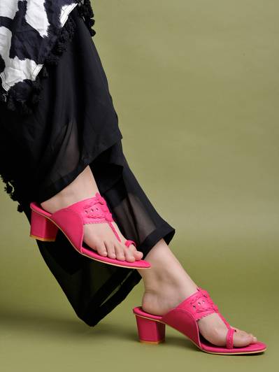 SHOETOPIA Girls Slip-on Heels