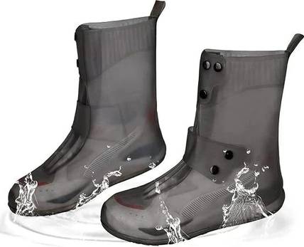 daesgesage ubber Shoe Boot Covers Not-Slip Reusable Rain Shoe Protectors Silicone Grey Boots Shoe Cover