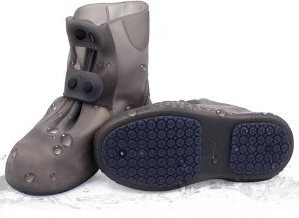 PALAY TPE Sole Wear-resistant and Reusable Shoes Cover for Rainy Silicone GREY Boots Shoe Cover, Flat Shoe Cover