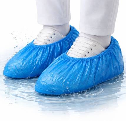 NUVO MEDSURG Plastic Disposable Shoe Cover-(pack of 100 ) Plastic BLUE Boots Shoe Cover