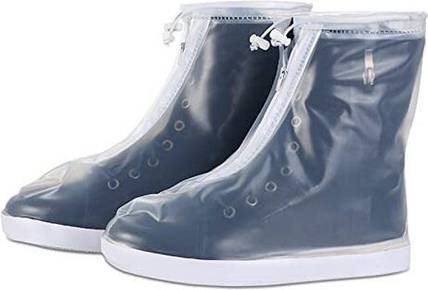 MBVTREADS Waterproof Reusable Rain/Snow Shoe Covers Polyester WHITE Boots Shoe Cover