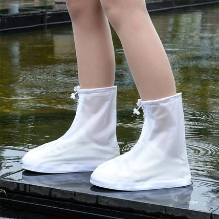 house of common Rain Shoe Covers- Waterproof Sand Control Non-Slip Overshoes Covers Polyresin White Boots Shoe Cover, Flat Shoe Cover, Toes Shoe Cover