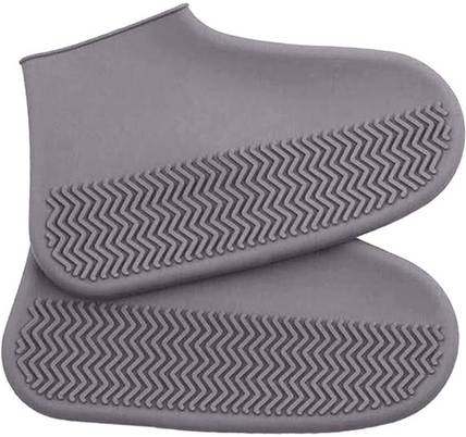 SIDGO Durable Shoe Cover Waterproof, Reusable Rain Shoe Cover with Slip Resistant Sole Silicone GREY Boots Shoe Cover