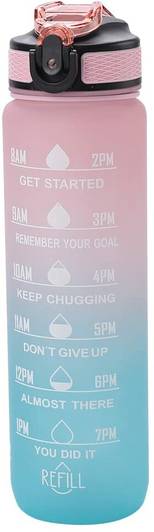 MKE Unbreakable Water Bottle with Motivational Time Marker 1000 ml Plastic Bottle
