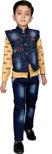 world wise wear Boys Festive & Party Shirt, Waistcoat and Pant Set