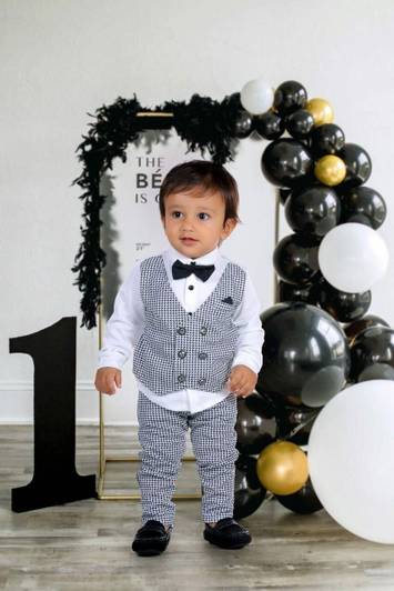 ULTRINA Baby Boys Party(Festive) Waistcoat Pant, Shirt, Bow Tie