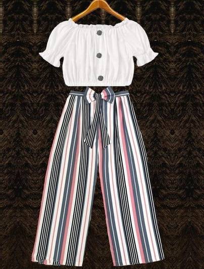 LEERUKA Girls Party(Festive) Top Trouser
