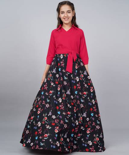 Aarya Designer Girls Maxi/Full Length Party Dress