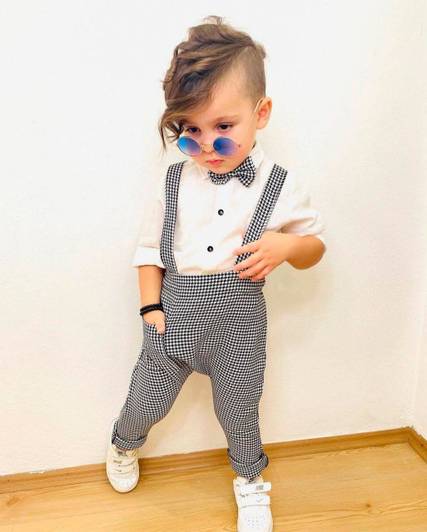 KRIYU CREATION Dungaree For Baby Boys Party Checkered Cotton Blend