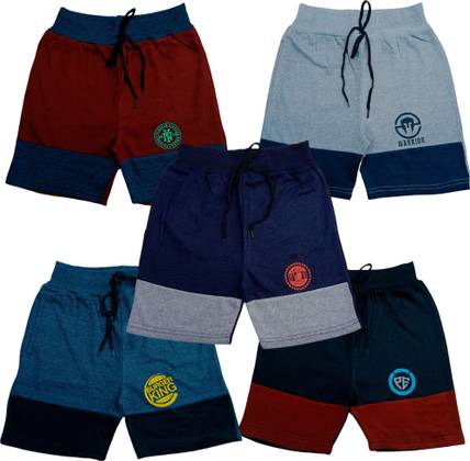 Prathakshana Short For Boys & Girls Casual Self Design Cotton Blend