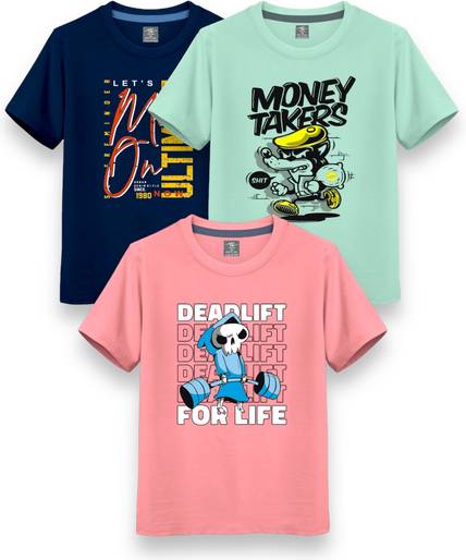 NI Fashion Boys & Girls Printed Cotton Blend Regular T Shirt