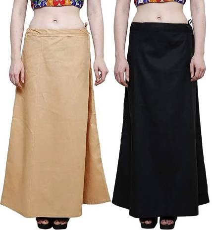 ANANT CREATION BlackBeige6xl Pure Cotton Petticoat