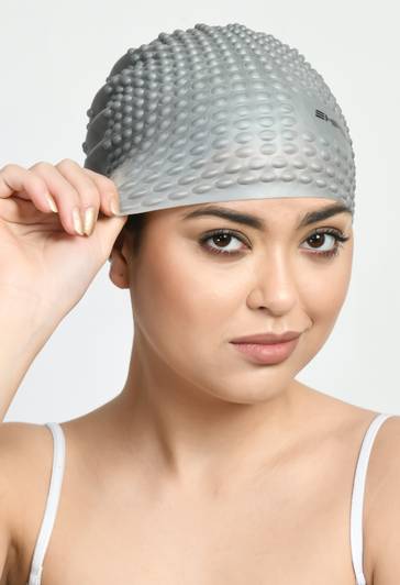 SHIFTER Swimming cap Bubble Cap for Long Hair Men Women Extra Stretch Pure Silicone Swimming Cap