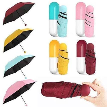 NEWSPARSH QW Mini Travel Umbrella with Waterproof Capsule Plastic case Umbrella Umbrella