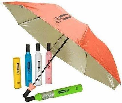 HR ENTERPRISE Folding Portable Umbrella with Bottle Cover for UV Protection & Rain | Outdoor Car Unisex Umbrella