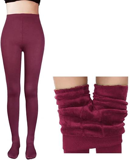 AlexVyan Length Footed. (24 to 36 Waist) Stretchable Warm Thick Fur Soft Fleece Legging Women Pyjama Thermal