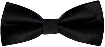 Qtsy Bow for Formal And Party Black Solid Men Tie