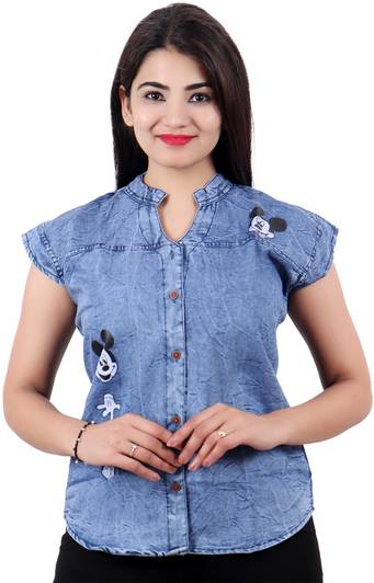 SQS Girls Casual Denim Top