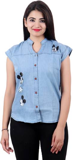 SQS Girls Casual Denim Top