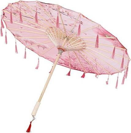 Orama Traditional Wooden Japanese Cloth Umbrella Parasol for Weddings,Photoshoots US3 Umbrella