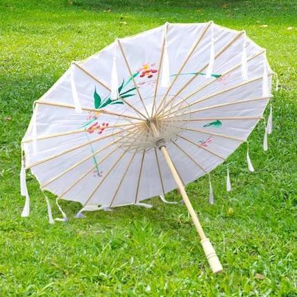 Orama Traditional Wooden Japanese Cloth Umbrella Parasol for Weddings,Photoshoots US6 Umbrella