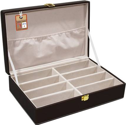 atorakushon Wooden Eyeglasses Spectacles Goggles Box Storage 8 Slots chasma box Travelling Organiser Sunglass box case cover For all kind of eyewear use Vanity Box