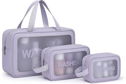 courvey bags 3Pcs Washbag Set, Wash Make Up Bag Waterproof Zippered Washbasg Bag, Vanity Box Function refers to the purpose of Vanity Box. Makeup, Makeup and Jewellery, etc. Vanity Box