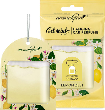 Aromahpure Lemon Car Freshener Diffuser Gel Wink Hanging Perfume|Pack of 1| Long-Lasting Up to 30 Days 7.5 ml