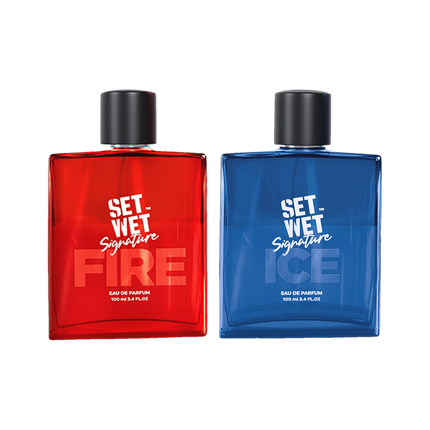 SET WET Fire & Ice Perfume for Men, Woody & Citrusy Long Lasting Perfume, Pack of 2 Eau de Parfum  -  200 ml (For Men)