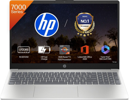 HP AMD Ryzen 5 Quad Core 7520U - (16 GB/512 GB SSD/Windows 11 Home) 15-fc0156AU / 15-fc0690AU Thin and Light Laptop 15.6 Inch, Natural Silver, 1.59 Kg