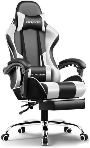 GTPLAYER 1USA Multi-Functional Ergonomic Multi-Functional Ergonomic Gaming Chair Gaming Chair (White)