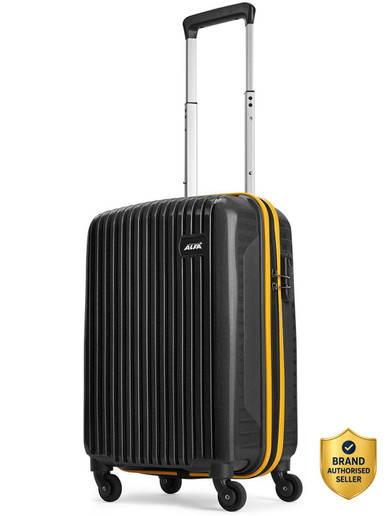 ALFA by VIP Small Cabin Suitcase (54 cm) 4 Wheels - Excel Polypropylene | Trolley Bag With Combination Lock - Black, Yellow